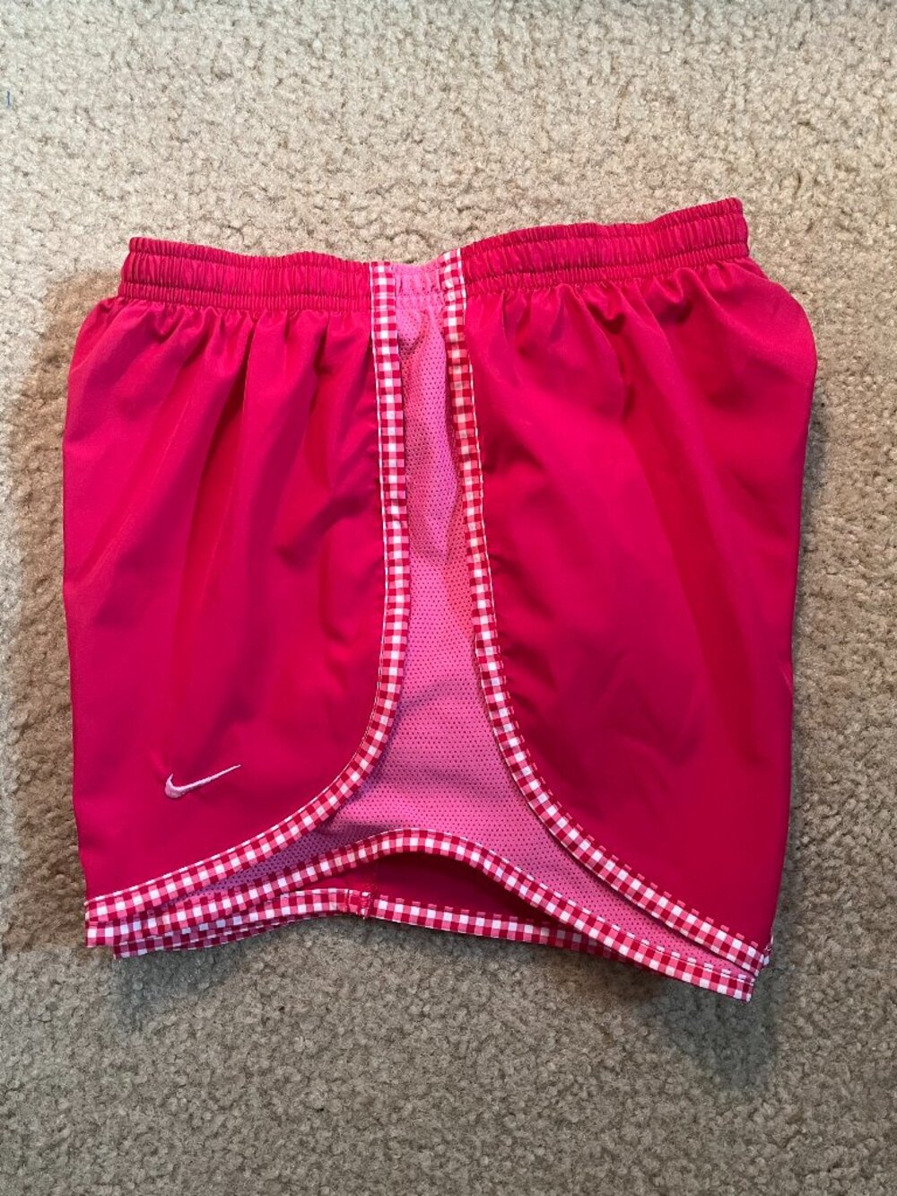 Nike Tempo Athletic Shorts • Size X-Small • Pink Gingham